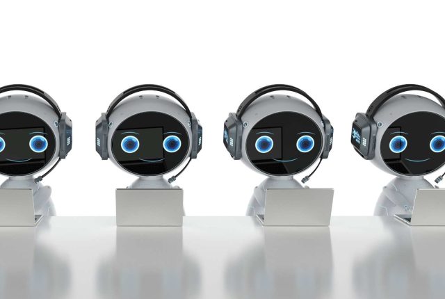 Imagen de chatbots brindando atención al cliente.
